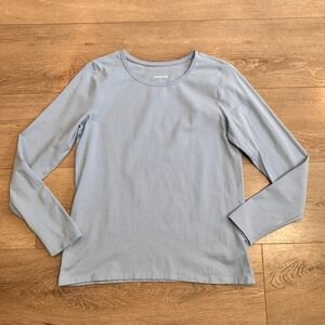 Lands End Womens‎ Sleep Top T-Shirt Cotton Jersey Blue Small S